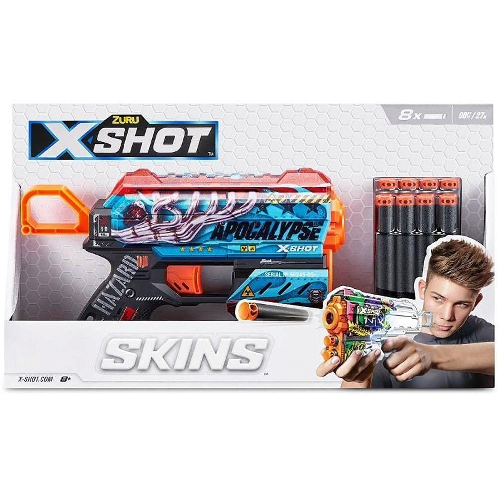 Lançador de Dardos X-Shot Skin Flux 8 Dardos 27 Metros Candide