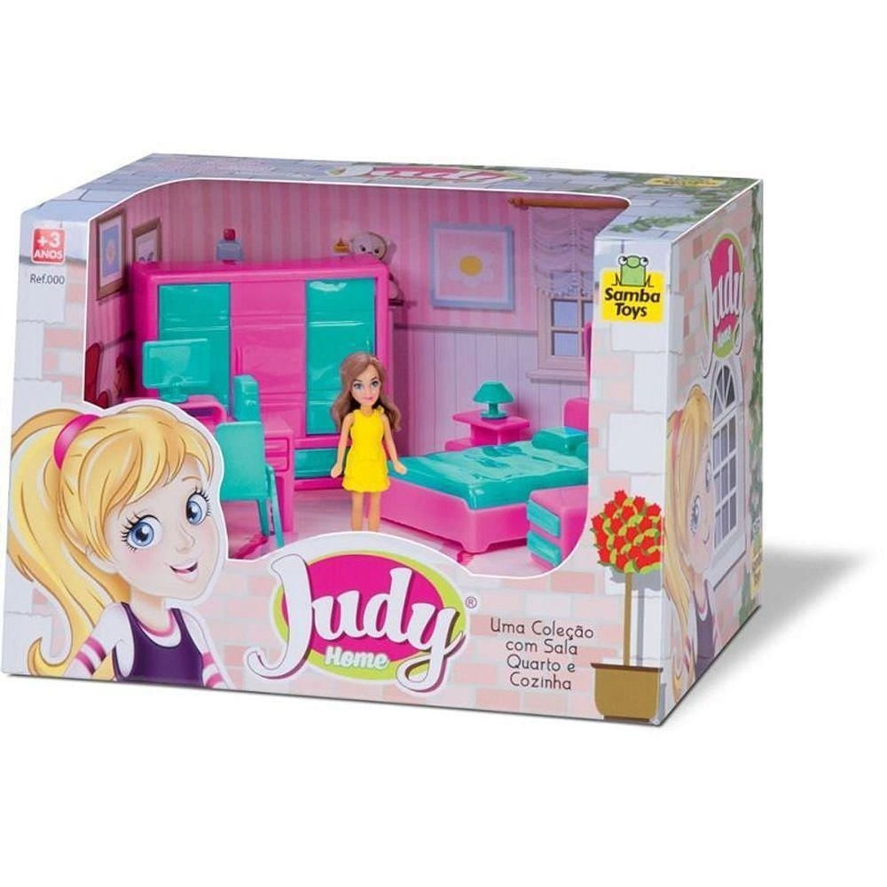 Casinha de Boneca Coleção Judy Quarto com Boneca e Acessórios