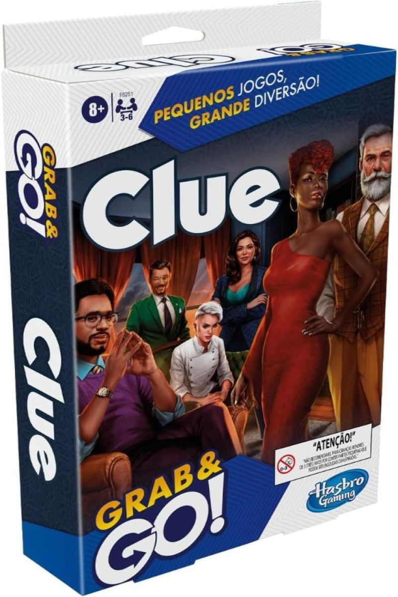 Jogo De Mesa Portátil Clue Grab And Go Hasbro - F8251