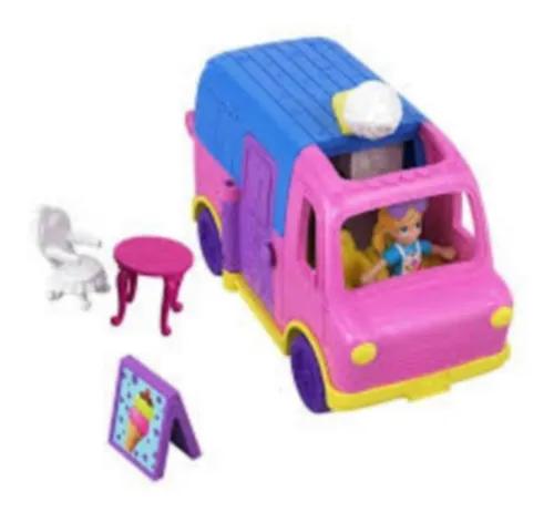 Mini Boneca - Polly Pocket - Polly com Carro de Carnaval - Carro de Sorvete  - Mattel - Ri Happy