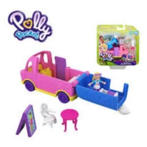 Mini Boneca - Polly Pocket - Polly com Carro de Carnaval - Carro de Sorvete  - Mattel - Ri Happy