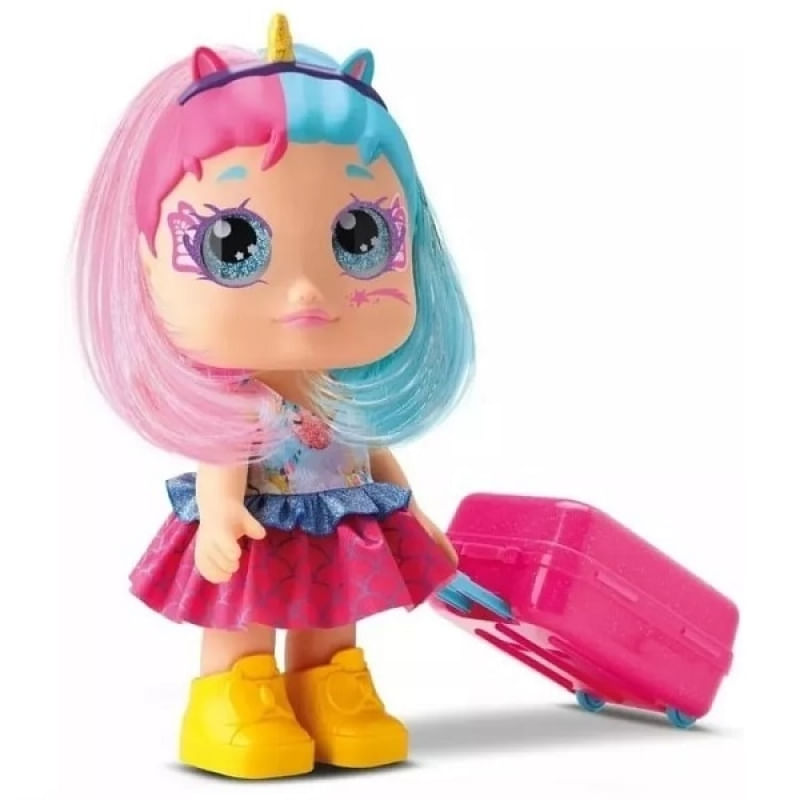 Boneca Diver Surprise Vamos Viajar Cabelo Azul e Rosa Divertoys