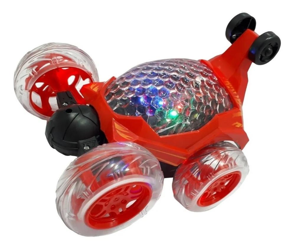 Carrinho de Controle Remoto Drift 360 Graus Manobras Radicais Iradas Luzes  Recarregável Vermelho +3 Anos - DM Toys - Ri Happy
