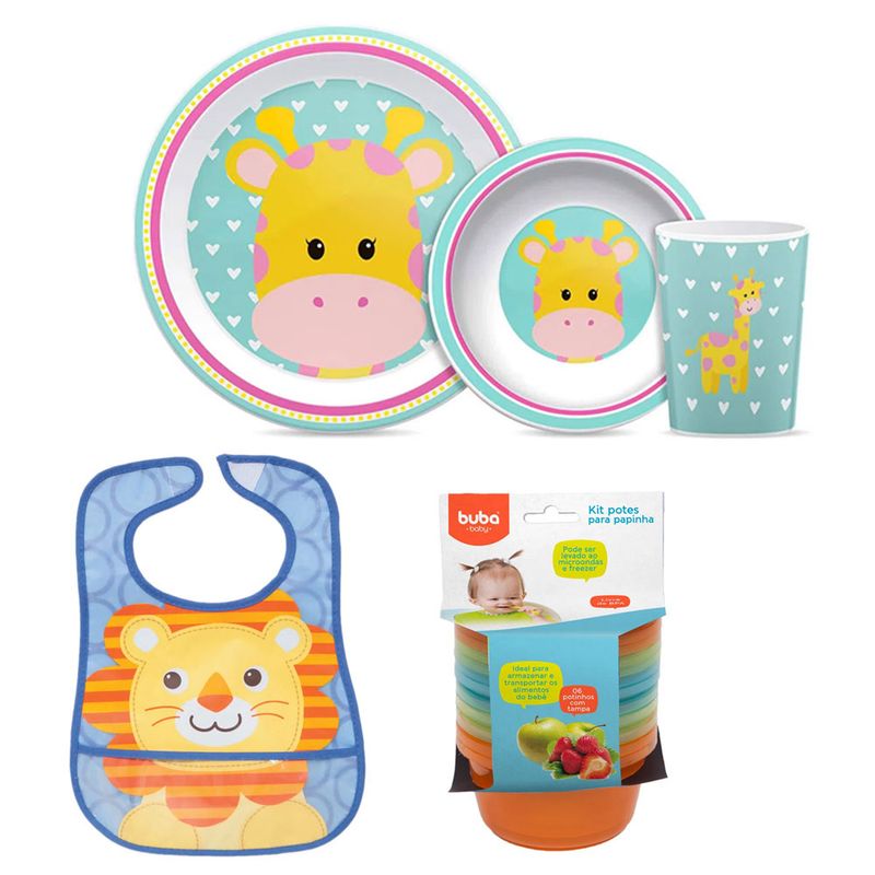 01-Kit-de-Alimentacao-com-10-Pecas---Animal-Fun-com-Cores-Sortidas---Buba