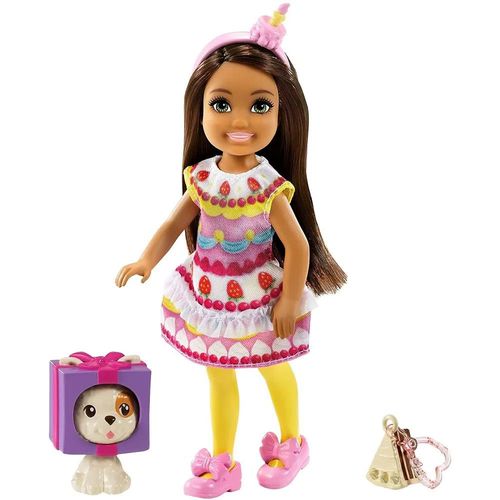 Boneca Barbie - Club Chelsea - Festa à Fantasia - Bolo de Festa - Mattel