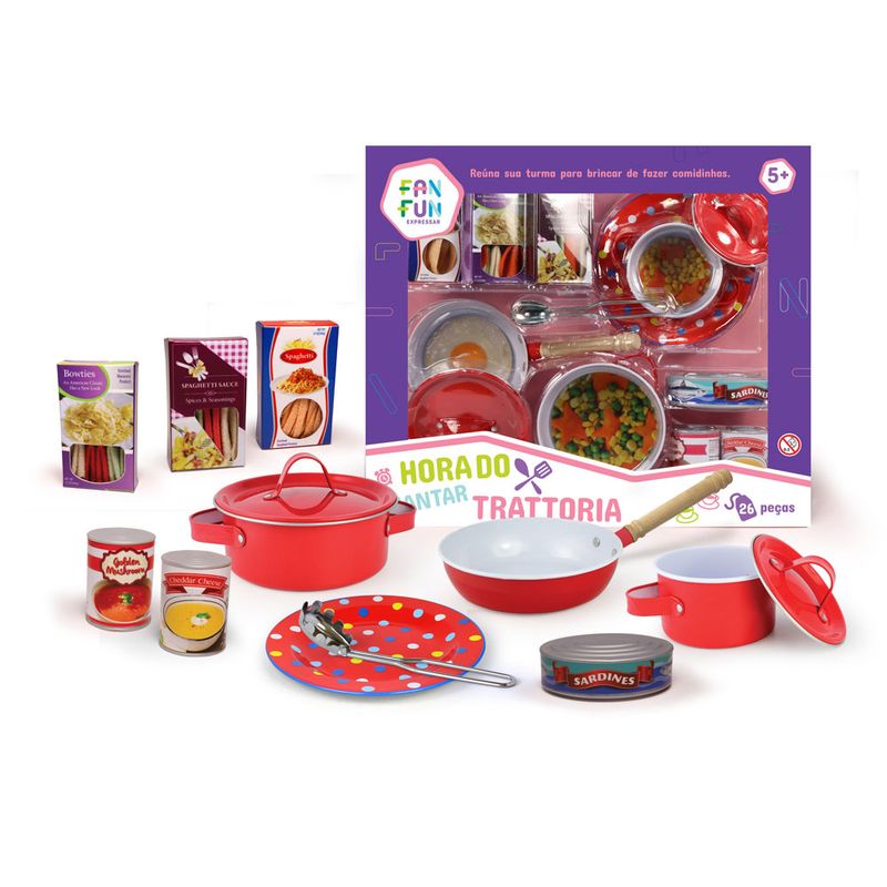 Brincadeira-de-Casinha---Conjunto-de-Acessorios---Hora-do-Jantar---Trattoria-26-Pecas---FanFun