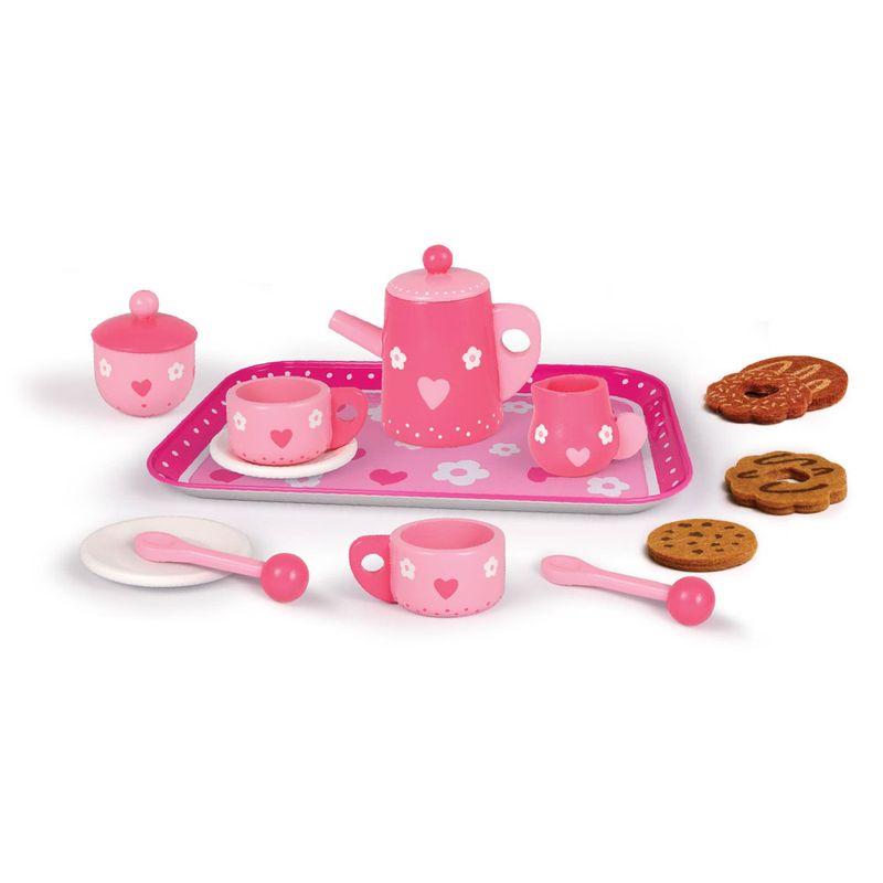 Brincadeira-de-Casinha---Conjunto-de-Acessorios-em-Madeira---Green-Tea-16-Pecas---FanFun