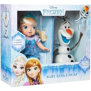 Boneca Frozen Kit Anna Elsa + Olaf Passeio Vinil Disney