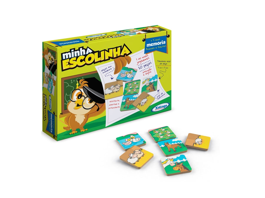 Jogo Da Memória Animais E Filhotes Minha Escolinha Xalingo