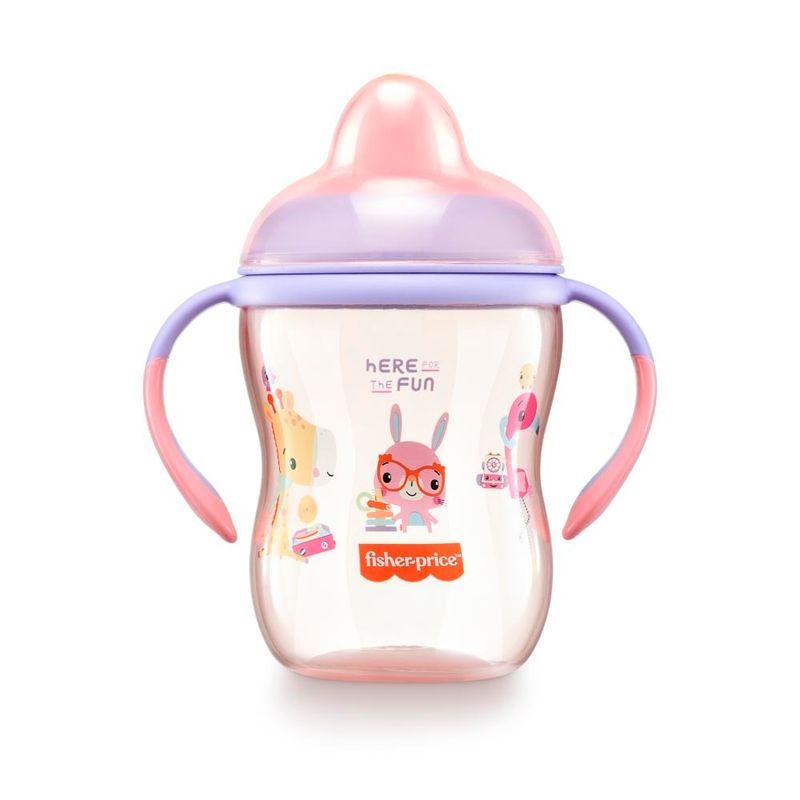 Copo-de-Treinamento---Bico-Semi-Rigido---Rosa-Glitter---Fisher-Price---Multikids-0