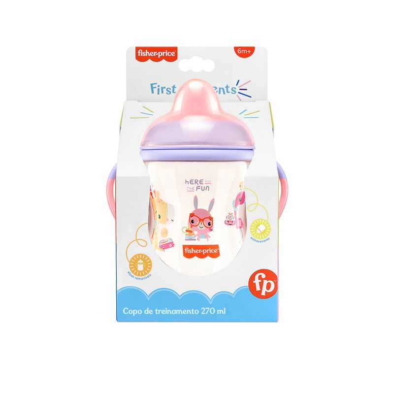 Copo-de-Treinamento---Bico-Semi-Rigido---Rosa-Glitter---Fisher-Price---Multikids-1