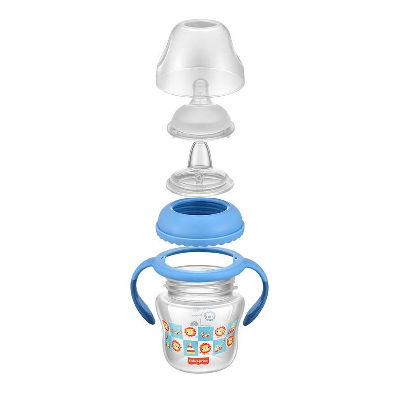 Copo-de-Transicao---Bico-Extra---Alca-Removivel---150-ml---Azul---Fisher-Price---Multikids-1