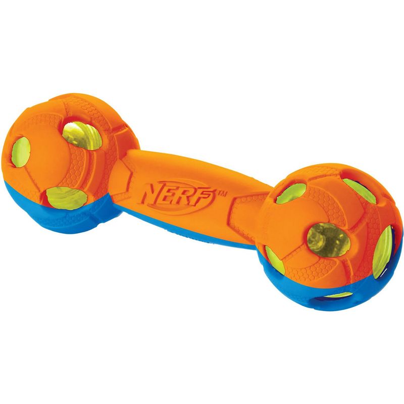 Brinquedo-para-Pets---Ossinho-Plastico---17Cm---Laranja-e-Azul---NERF-Dogs