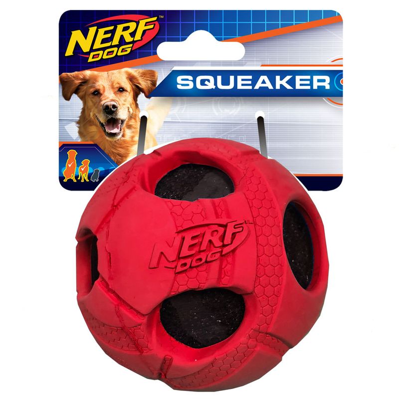 Brinquedo-para-Pets---Bolinha-com-Furos---8Cm---Azul---NERF-Dogs