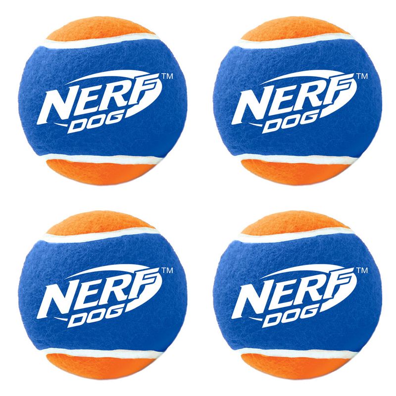Kit-de-Brinquedo-para-Pets---Lancador-de-Bolinhas-4-Bolinhas-de-Tenis---NERF-Dogs