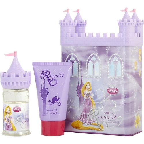 Cx De Presente Unisex Tangled Rapunzel Disney Eau De Toilette Spray 50 Ml (Castle Packaging) + Gel De Banho 75 Ml + Castle Coin Bank