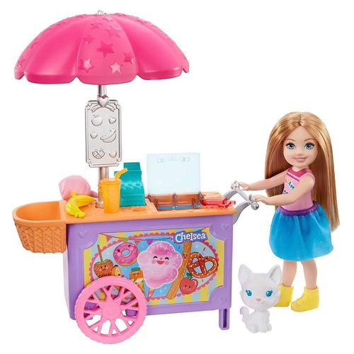 Mini Boneca e Veículo - Barbie -  Club Chelsea - Carrinho de Doces - Mattel