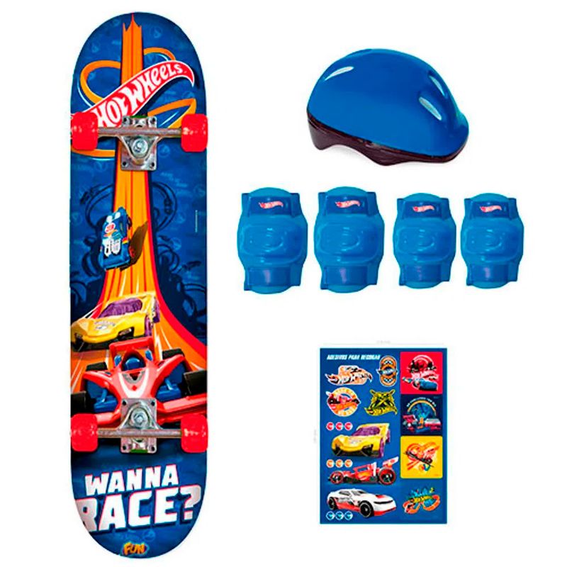 Skate-Com-Acessorios---Hot-Wheels----Azul---Fun-Brinquedos--0