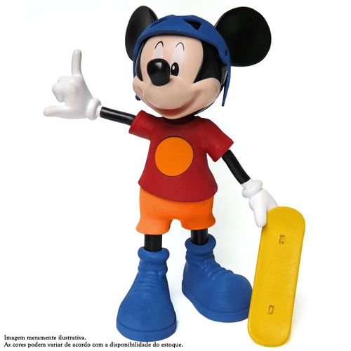 Boneco e Skate - Disney - Mickey Radical com Cores Sortidas - Elka