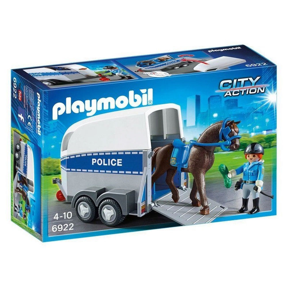Confira Playmobil - City Action - Trailer da Polícia com Cavalo