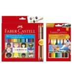 Kit-de-Lapis-de-Cor---24-Cores---3-e-Canetinha-Colorida---Jumbo-Triangular---6-Cores---Faber-Castell