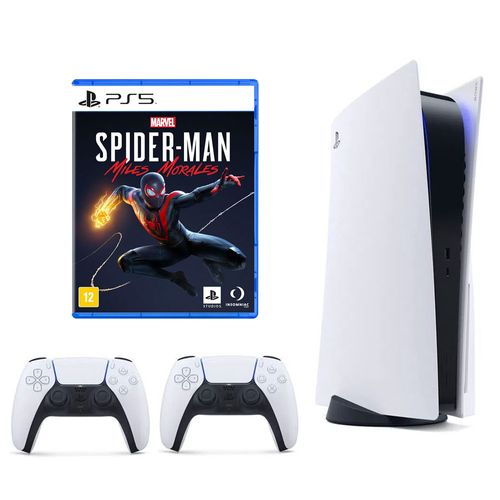 Kit de Console PS5 com Controle DualSense e Jogo Marvel - Spider-Man - Miles Morales - Sony
