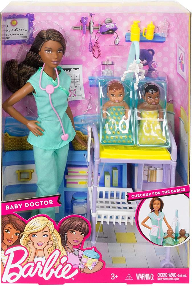 Boneca Barbie Medica Pediatra Com Bebes Mattel Original