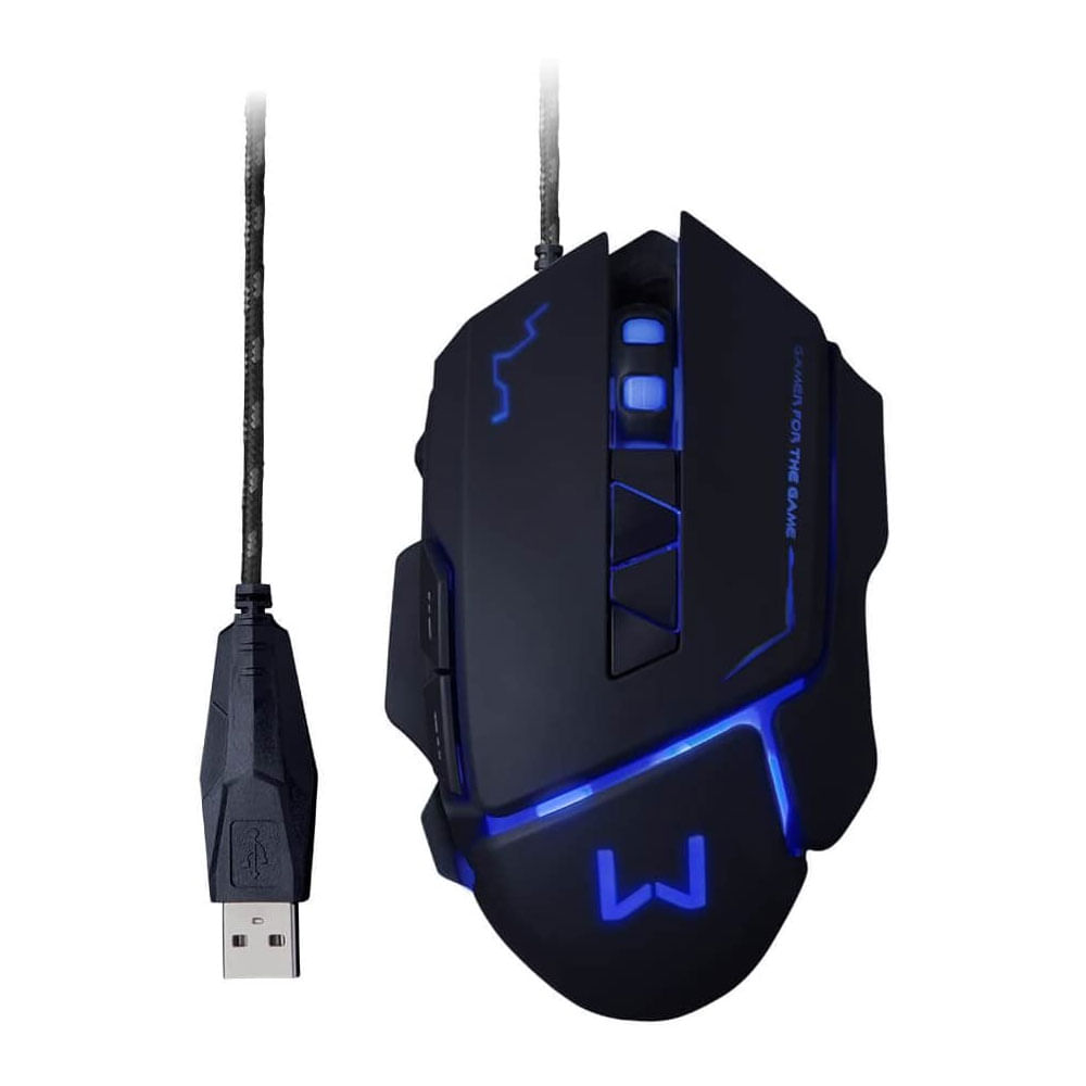 Confira Mouse Gamer - 3200 DPI - Warrior - Preto - 7 Botões