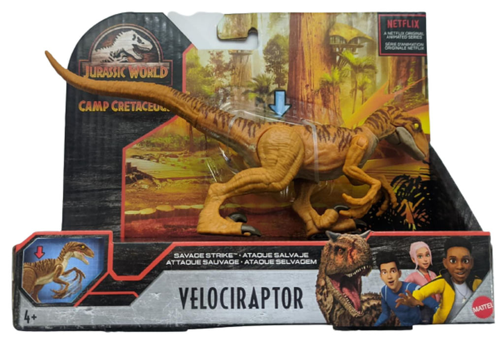 Kit 2 Dinossauros Tiranossauro Rex Velociraptor Brinquedo - Dupari