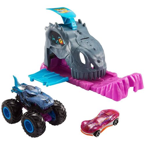 Lançador e Mini Veículo - Hot Wheels - Monster Trucks - Mega Wrex - Mattel