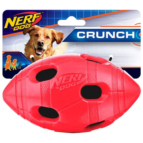 Brinquedo para Pets - Bolinha Oval com Furos - 15 cm - NERF Dogs - Vermelha