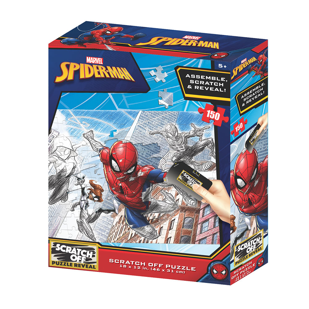 Confira Quebra-Cabeça Scratch-Off - 150 Peças - Homem Aranha