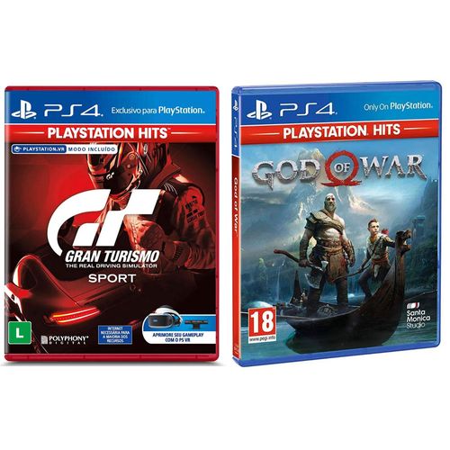 Kit de Jogos PS4 -  Gran Turismo Sport e God of War - Playstation Hits - Sony