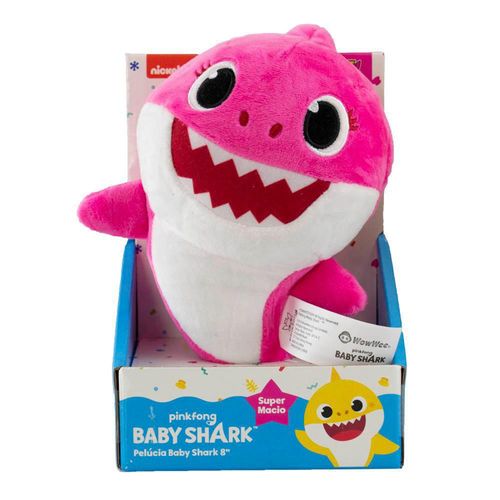 Baby Shark - Pelúcia 20cm - Tubarão Rosa - Sunny