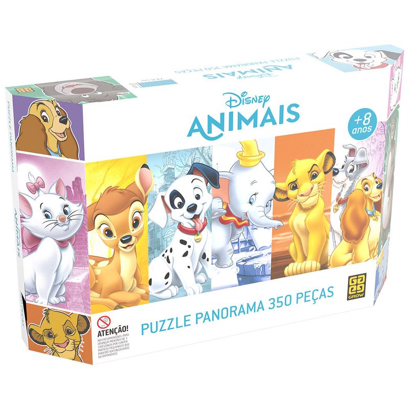 Quebra-Cabeca---Puzzle-Panorama---Animais-Disney---350-Pecas---Grow-0