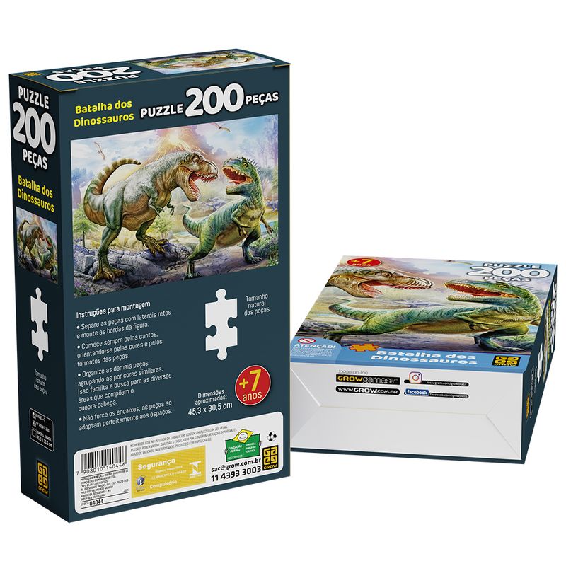 Quebra-Cabeca---Puzzle---Batalhas-dos-Dinossauros---200-Pecas---Grow-1