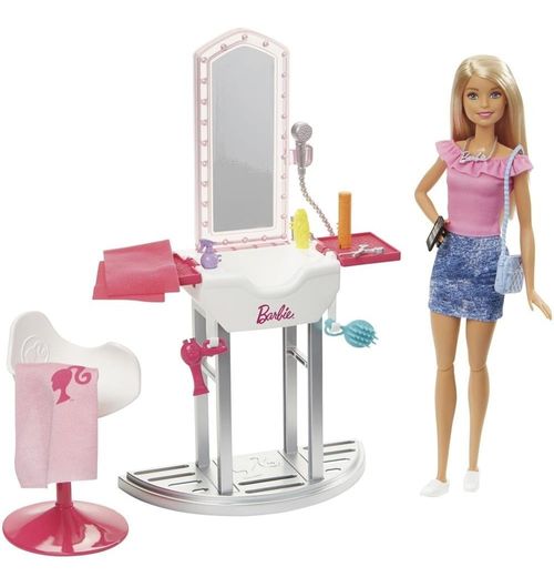 Barbie - Móvel com Boneca - Cabeleireira Fjb36