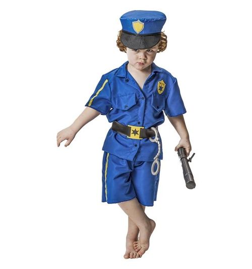 Fantasia de Policial Infantil Masculina Com Quepe e Algema