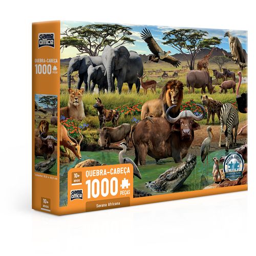 Quebra-Cabeça - 1000 Peças - Savana Africana - Toyster