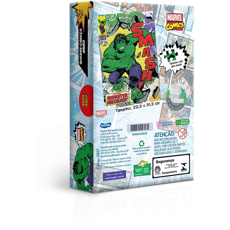 Quebra-Cabeca---500-Pecas-Nano---Game-office---Marvel---Hulk---Toyster-2