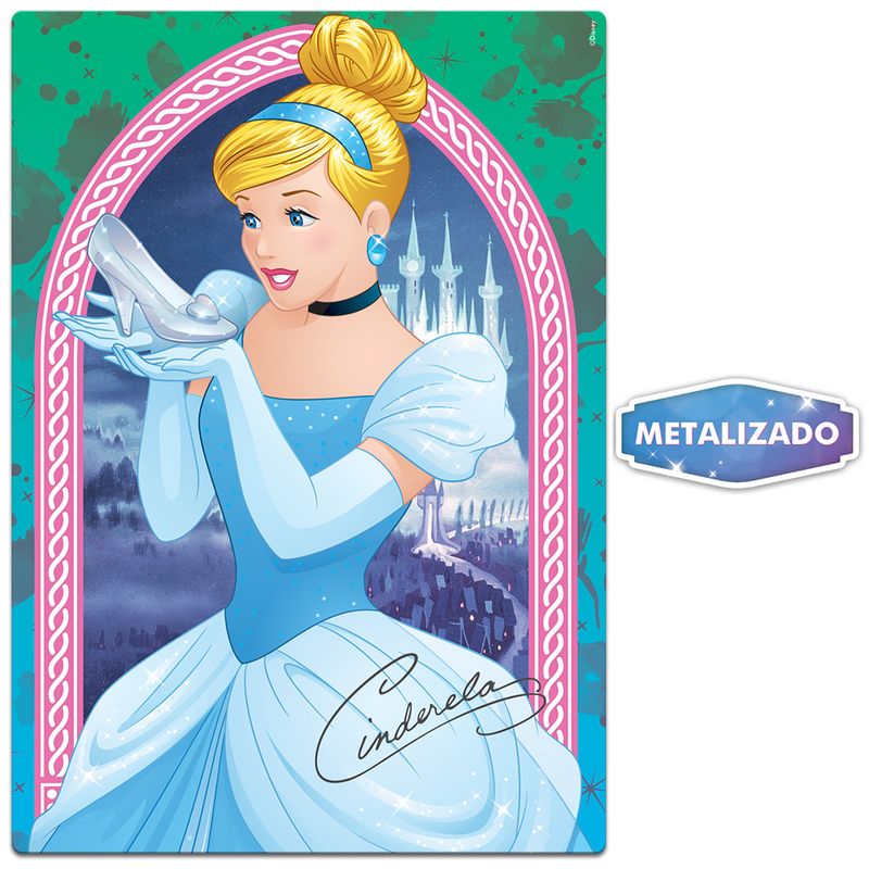 Quebra-Cabeca---Metalizado---200-Pecas---Disney---Princesa---Cinderela---Toyster--2