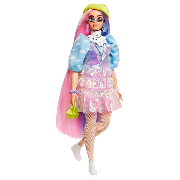 Boneca Barbie - Extra - Barbie Com Roupa Azul Claro - Mattel - Ri Happy