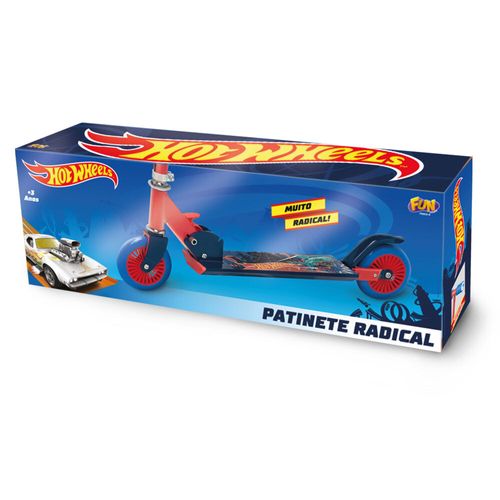 Patinete Hot Wheels - 2 Rodas - Vermelho e Azul - Fun