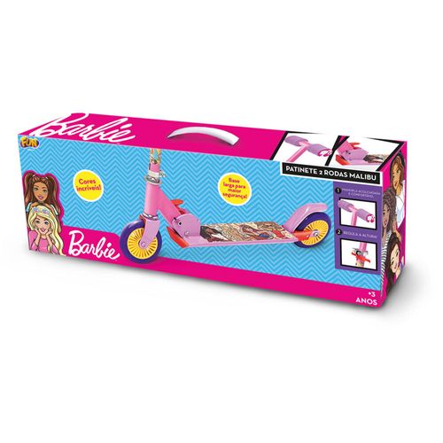 Patinete Barbie - 2 Rodas - Rosa - Fun