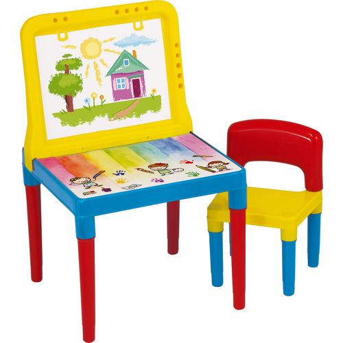 Mesinha Infantil Bell Toy Mesa Lousa do Pequeno Artista - 1 Cadeira - Colorida