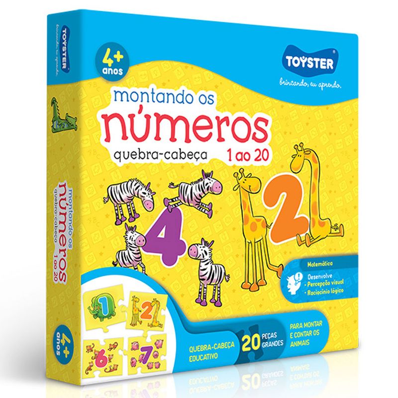Quebra-Cabeca---Montando-os-Numeros-do-1-ao-20---20-Pecas---Toyster_Frente