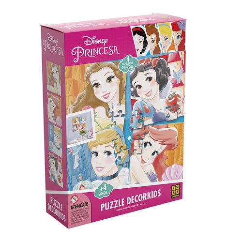 Quebra Cabeça - Disney - Princesas - 100 Peças - Decorkids - Princesas - Grow