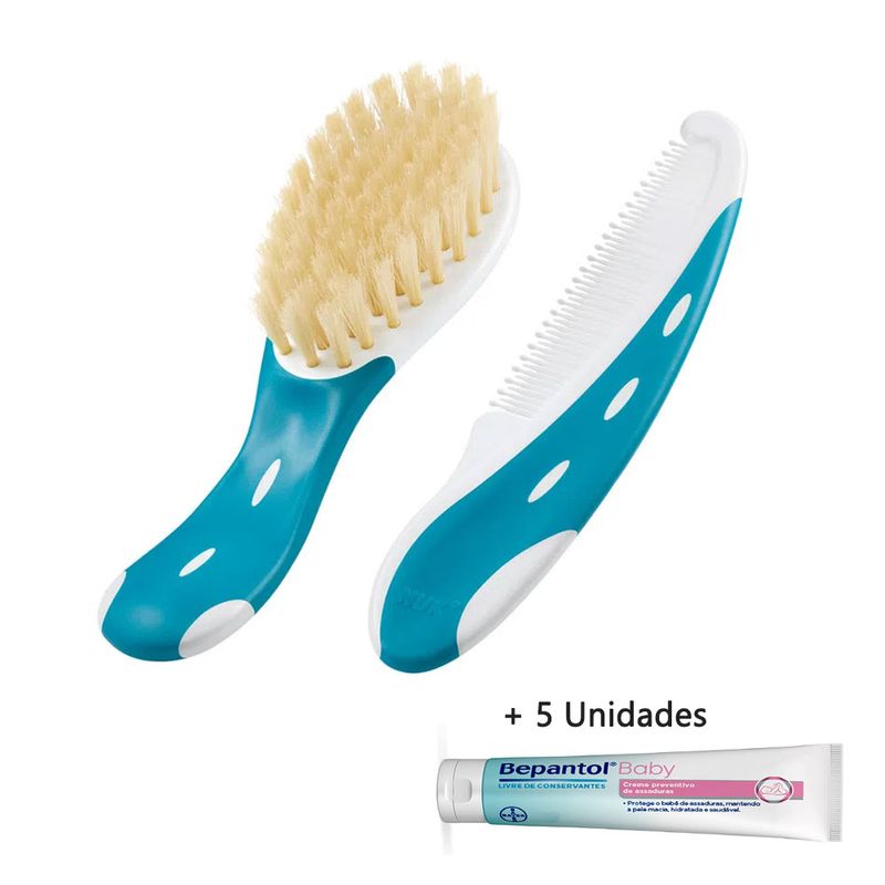 Kit-de-Higiene-com-Escova-de-Cabelo-e-Pente-Azul-5-Unidades-Bepantol-Baby---5G