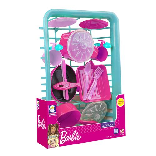 Escorredor de Louça - Barbie - Cheff - 41 cm - Cotiplás