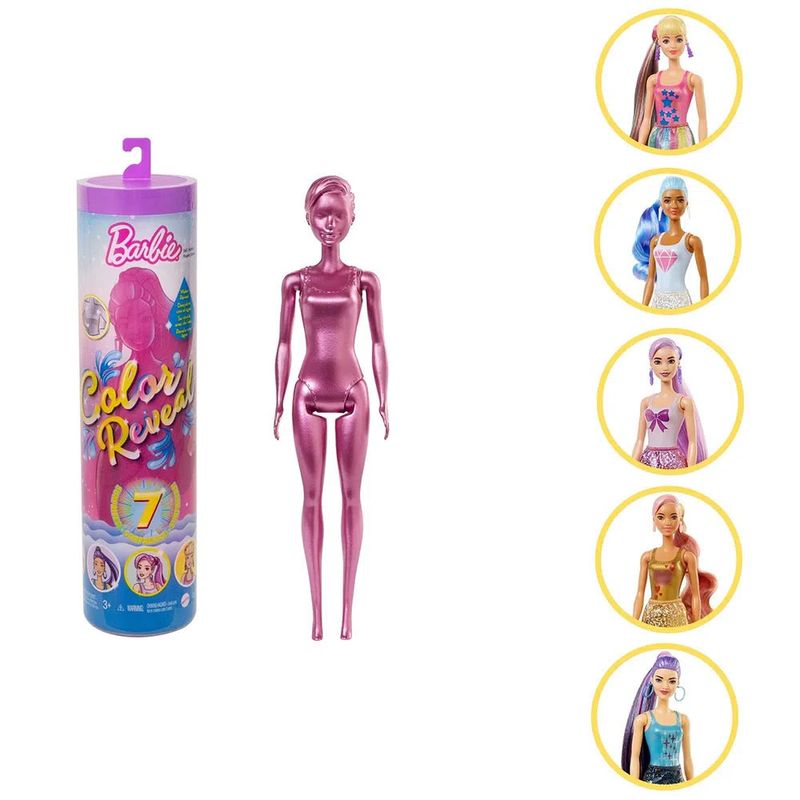 Nova-Boneca-Barbie---Fashionista---Color-Reveal---Glitter---Mattel